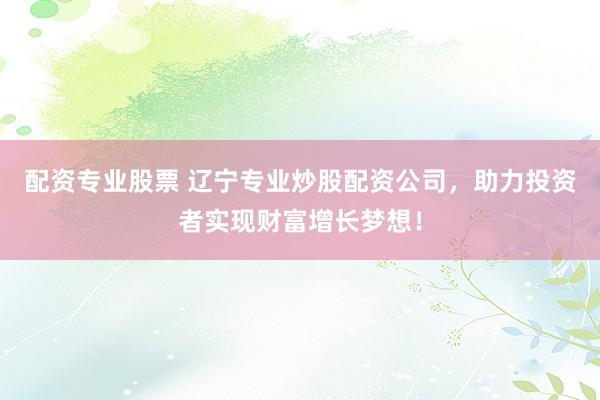 配资专业股票 辽宁专业炒股配资公司，助力投资者实现财富增长梦想！