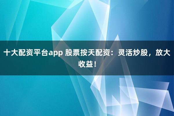 十大配资平台app 股票按天配资：灵活炒股，放大收益！