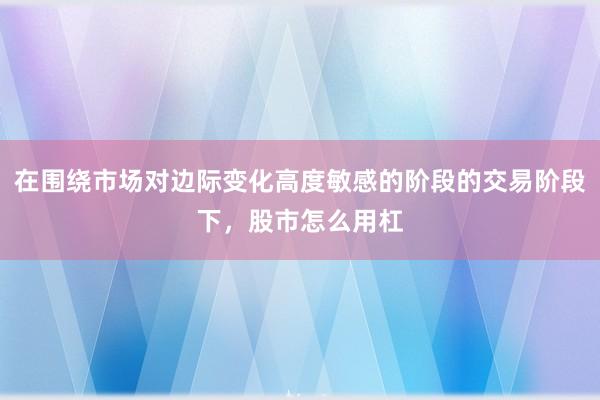 在围绕市场对边际变化高度敏感的阶段的交易阶段下，股市怎么用杠