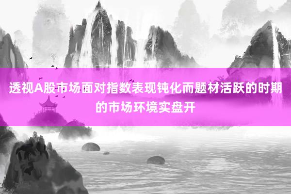 透视A股市场面对指数表现钝化而题材活跃的时期的市场环境实盘开